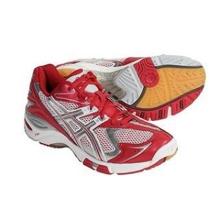 New Womens Asics Gel VolleyCross 2 Volleyball Shoes   Red/White/Silver 