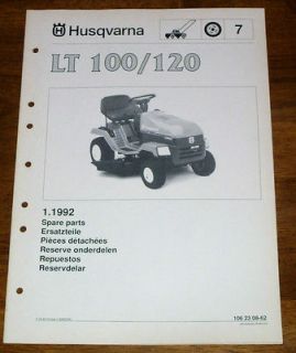 husqvarna lt100 120 riding mower parts manual time left $ 10 00 buy it 