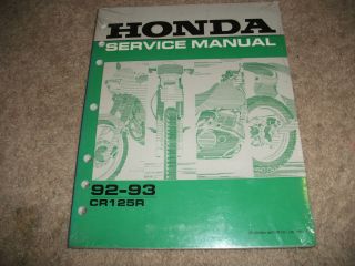 1992 1993 honda cr125r dirt bike service manual time left