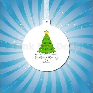 Personalised In Loving Memory Memorial Christmas Tree Ornament Round 