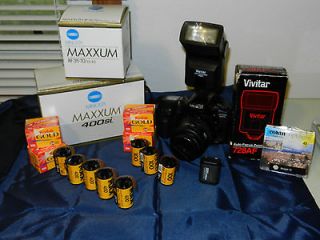 newly listed minolta maxxum 400si 35mm camera with zoom flash
