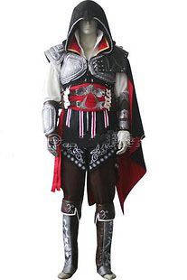 Assassins Creed 2 II Ezio Black Version Cosplay Costume Helloween Hot