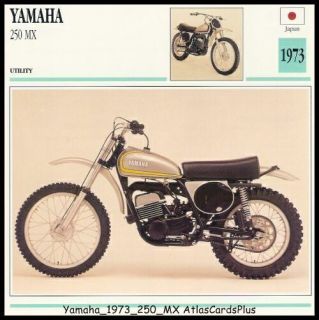 motorcycle card 1973 yamaha 250 mx dirt bike motocross time