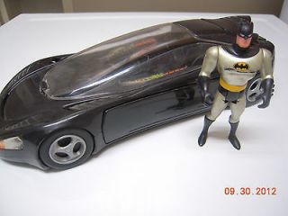 large 1992 batmobile car with 1993 batman posable figure time