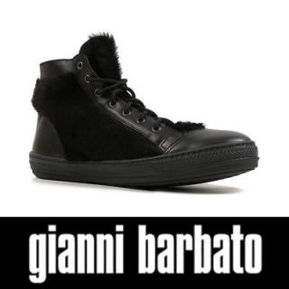 Gianni Barbato men ankle boots sneakers in black leather Size US 7 