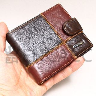 New Mens Brown Genuine Leather Spring Moneyclip Wallet ★Clutch Style 