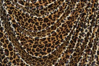 Leopard Print Crushed Panne Velvet Gold Brown Black 60 Wide Fabric by 