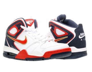   Flight Falcon White/Sport Red Navy Mens Basketball Shoes 397204 168