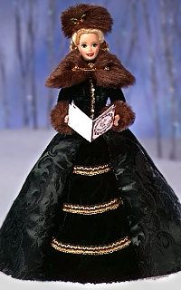 porcelain holiday caroler 1996 barbie doll  50