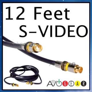 premium rca s video cable 12 ft feet male male