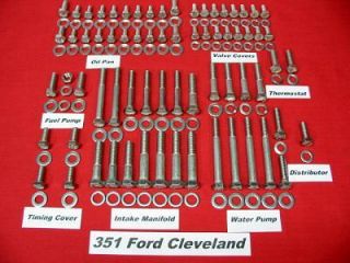 227 pc ford 351cleveland stainless hex engine bolt kit time