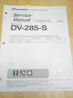 Pioneer Service Manual~DV 285 ​S DVD Player~Origina​l~Repair