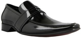 jeffery west black line black high shine loafer shoes