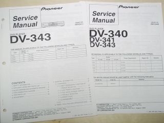 Pioneer Service Manual~DV 343/340/341 DVD Player~Original~Repair