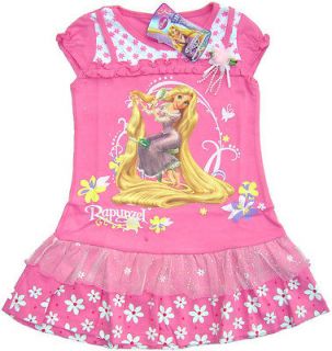 Disney TANGLED Rapunzel Pretty Party Cotton DRESS Girls Kids Clothes 