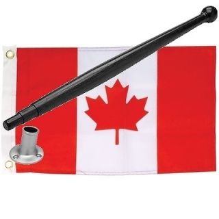 12 x 18 Canada Flag Kit for Boats   Flag, Pole and Holder