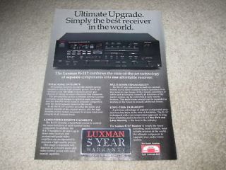 luxman r 117 receiver ad 1989 1 pg article info