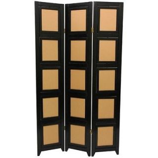 Oriental Furniture Double Sided Photo Display Room Divider in Black
