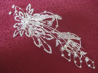 Large Wedding Diamante Bouquet Spray Hair Piece – Tiara / Comb 