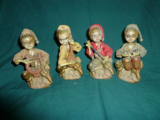 Vintage Indian Boys/Elfs Playing Music, Made in Hong Kong