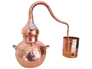 Copper Distiller 5 liter still with thermometer   traditional Alembic 