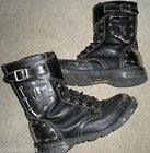 Mens Kadoya Japan Hammer Black Leather Metal Motorcycle Boots size 10 
