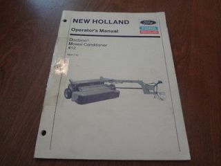 New Holland Ford 412 Discbine Mower Conditioner Operators Manual 