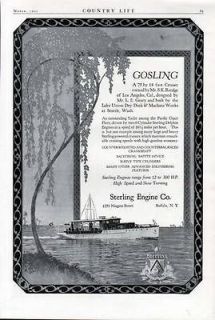 1925 sterling engine cruiser yacht wood boat inboard ad time