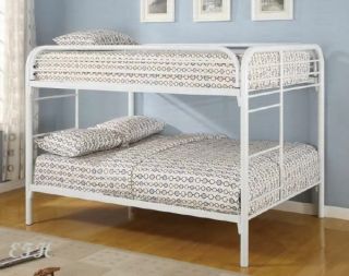 new contemporary white metal full over full bunk bed time