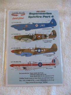 Lifelike Decals 48 026 Supermarine Spitfire Part 4 WW2   1/48