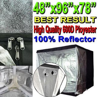 100% Reflective Hydroponics 600D Grow Tent Room Mylar Indoor 8x4x6 Ft 