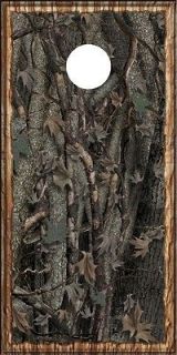 Oak camouflage wood hunting cornhole board wrap decal set COOL