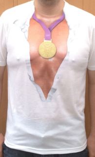 Olympic Winner   Gold Medal Joke T Shirt   Blokes Funny Tee   Size S 