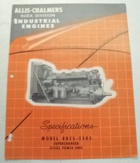 allis chalmers 1957 8dcs2505 industrial engine brochure time left $