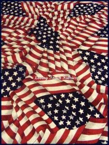Patriotic Fourth of July Flag Fabric FQ 18 x 22
