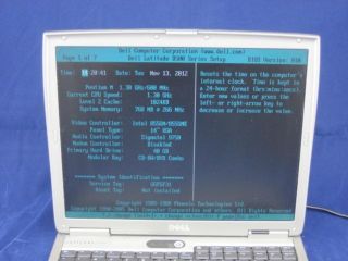 Dell Latitude D500 Pentium M 1 30GHz 768MB RAM 40GB HD Laptop Adapter 