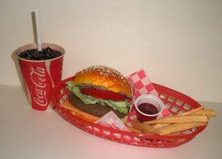  Food Diner Car Hop  CB Fries w 60s Wax Coke Cup Free Shipping