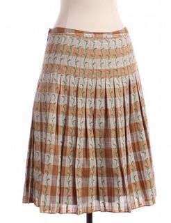 Free People Brown Embroidered Skirt Sz 0 A Line Print