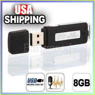 8GB USB Digital Audio SPY Voice Recorder Pen Disk Flash Drive 150 hrs 