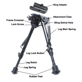   Leg Tactical Hunting Rifle Scope Bipod 9 15 w 20mm Rail Adaptor