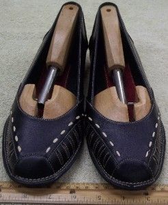 A2 by Aerosoles Dark Blue Combo Blue Stitched Loafer Ballet Flat Shoes 