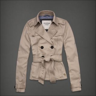 NEW 2012! ABERCROMBIE Womens Nicole Trench Jacket Coat Outerwear Khaki 