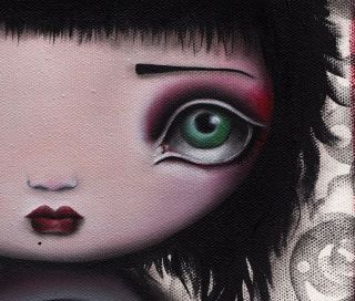Painting Fantasy Lowbrow Abril Juxtapoz EBSQ Big Eyed Doll Geisha 
