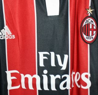 AC Milan 2012 13 Home Jersey Red Black Size M 10 Prince