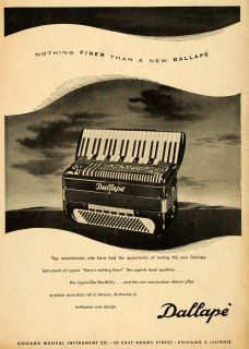   Chicago Musical Instruments Dallape Accordions   ORIGINAL ADVERTISING