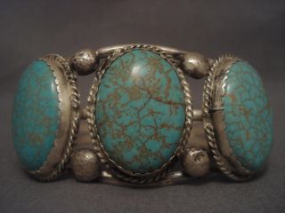Museum Vintage Navajo Number 8 Turquoise Silver Bracelet