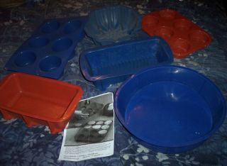 Silicone Bakeware Bundt 2 Muffin / cupcake 2 Bread Cake Pans Molds 