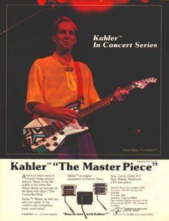 Adrian Belew Kahler Pinup Ad Vtg 80s Guitar Tremolo