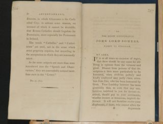 1813 Protestant Letter Lord Somers Huntingford Religion