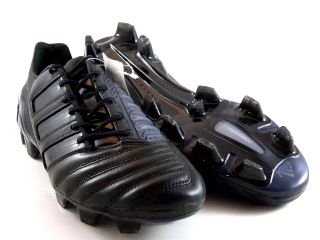 Adidas Predator adiPower FG Black Leather Soccer Cleats Boots Men 